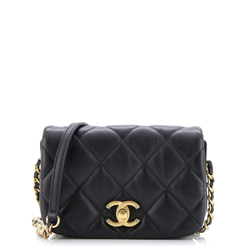 Nailed CC Full Flap Bag Quilted Calfskin Mini