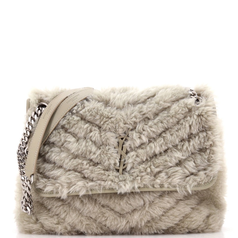 Niki Chain Flap Bag Matelasse Chevron Shearling Medium