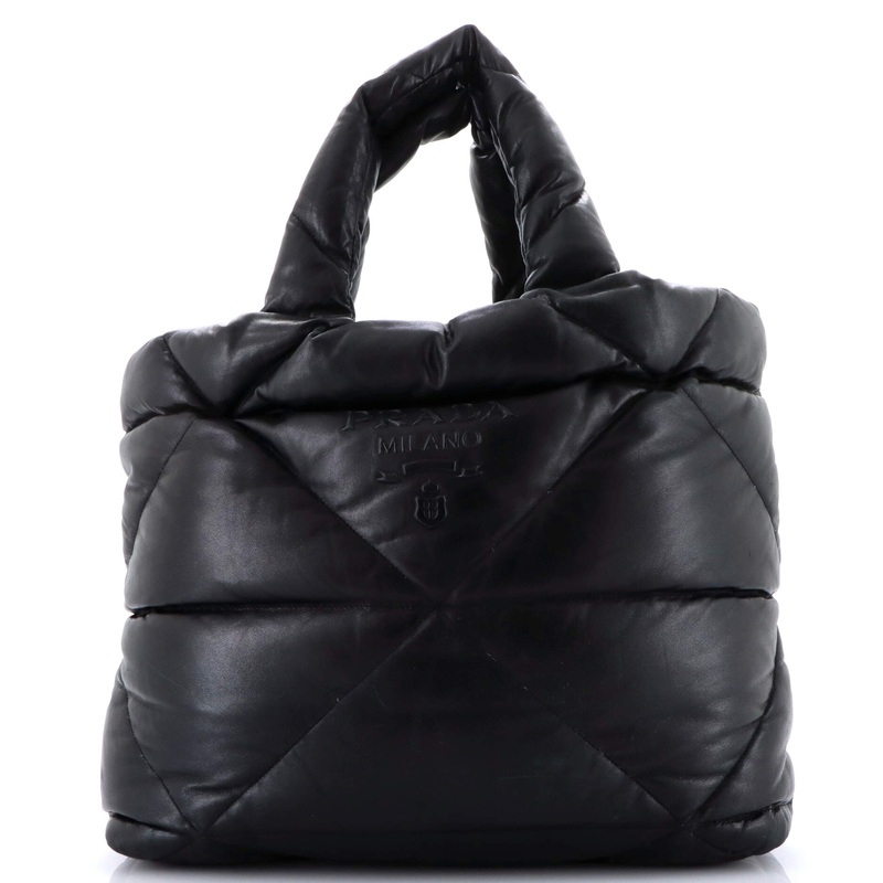 Padded Tote Bag Quilted Nappa Leather Large
