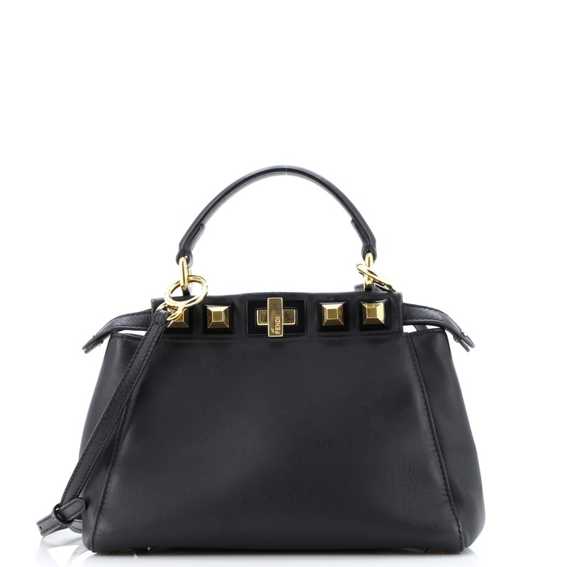Peekaboo Bag Leather with Studded Detail Mini