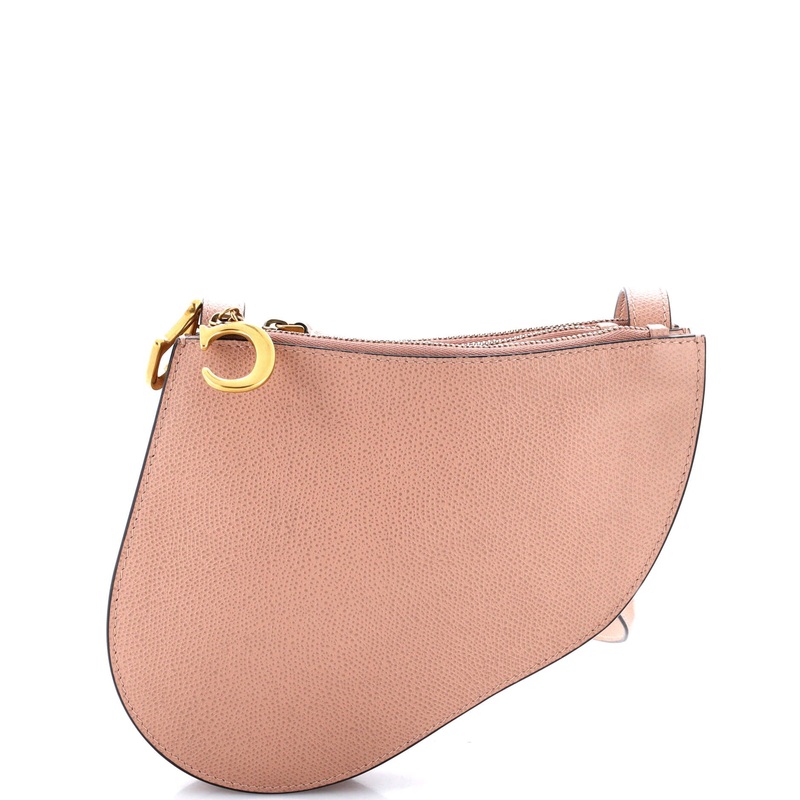 Saddle Triple Zip Crossbody Pouch Leather