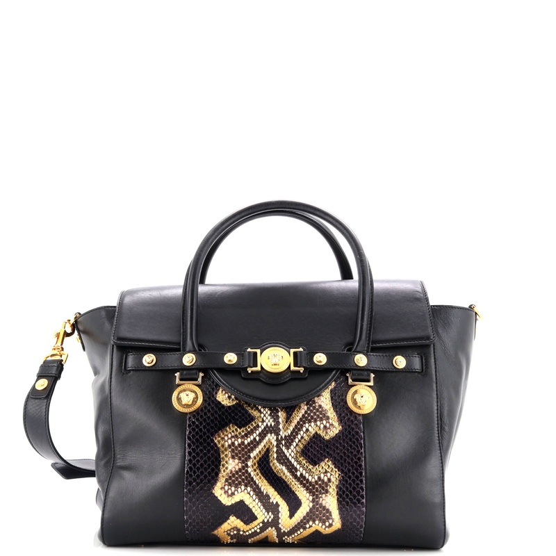 Signature Bag Leather with Python Large