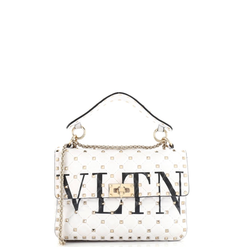 VLTN Rockstud Spike Flap Bag Quilted Leather Medium