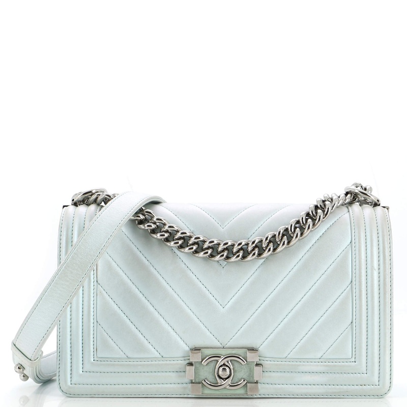 Boy Flap Bag Iridescent Chevron Lambskin Old Medium