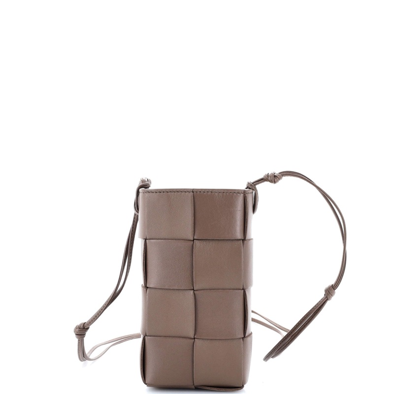 Cassette Phone Holder Crossbody Bag Maxi Intrecciato Leather Mini