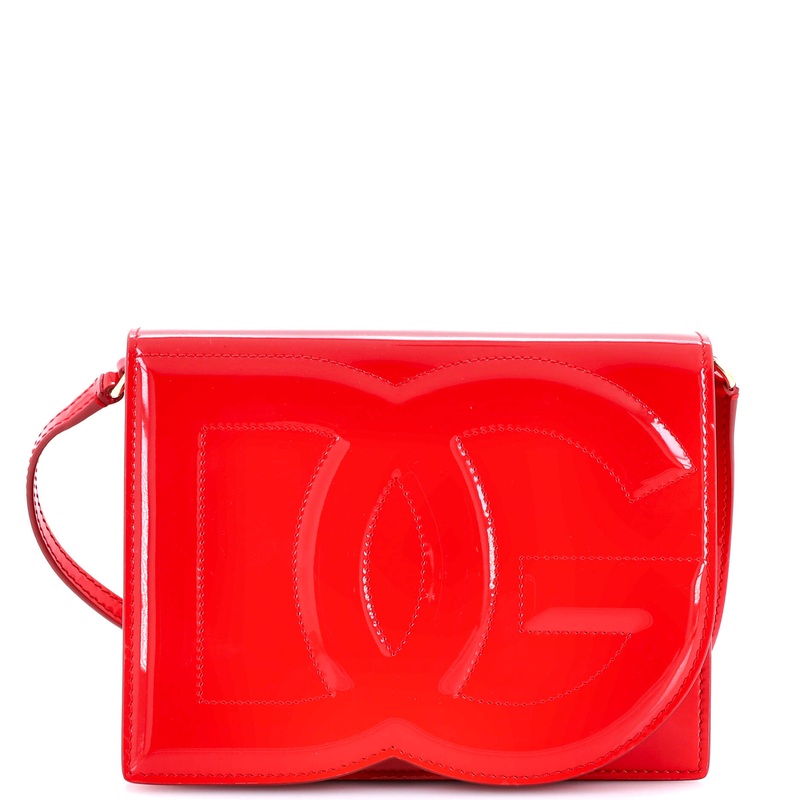 DG Logo Flap Shoulder Bag Leather Small
