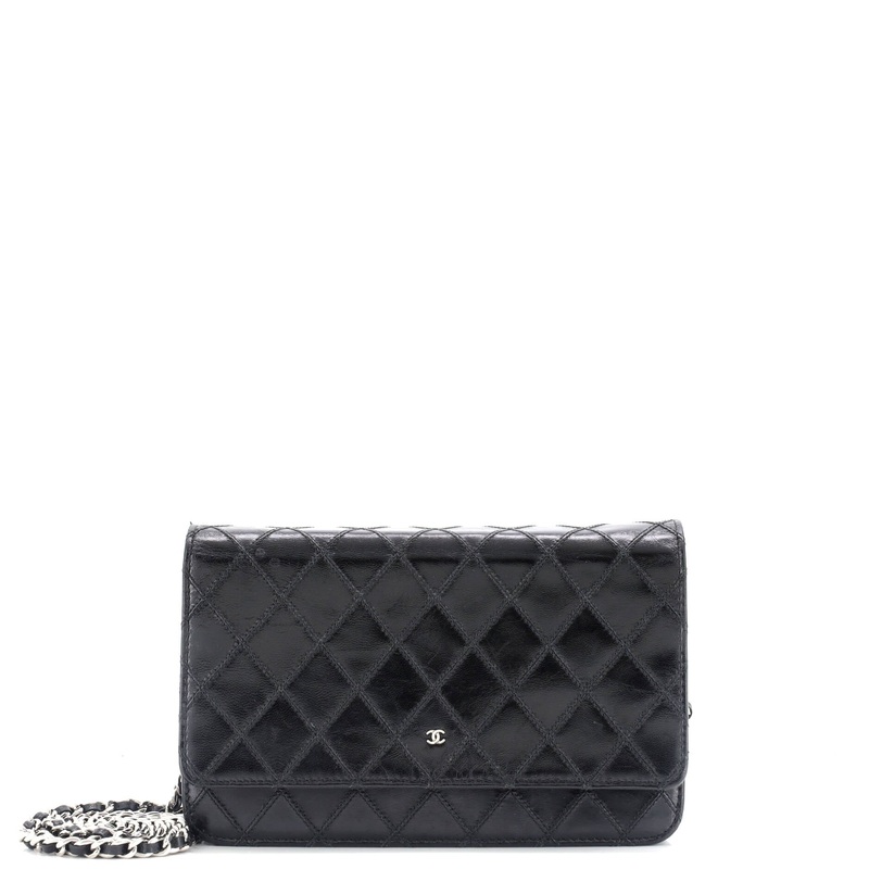 Diamond Stitch Wallet on Chain Quilted Lambskin