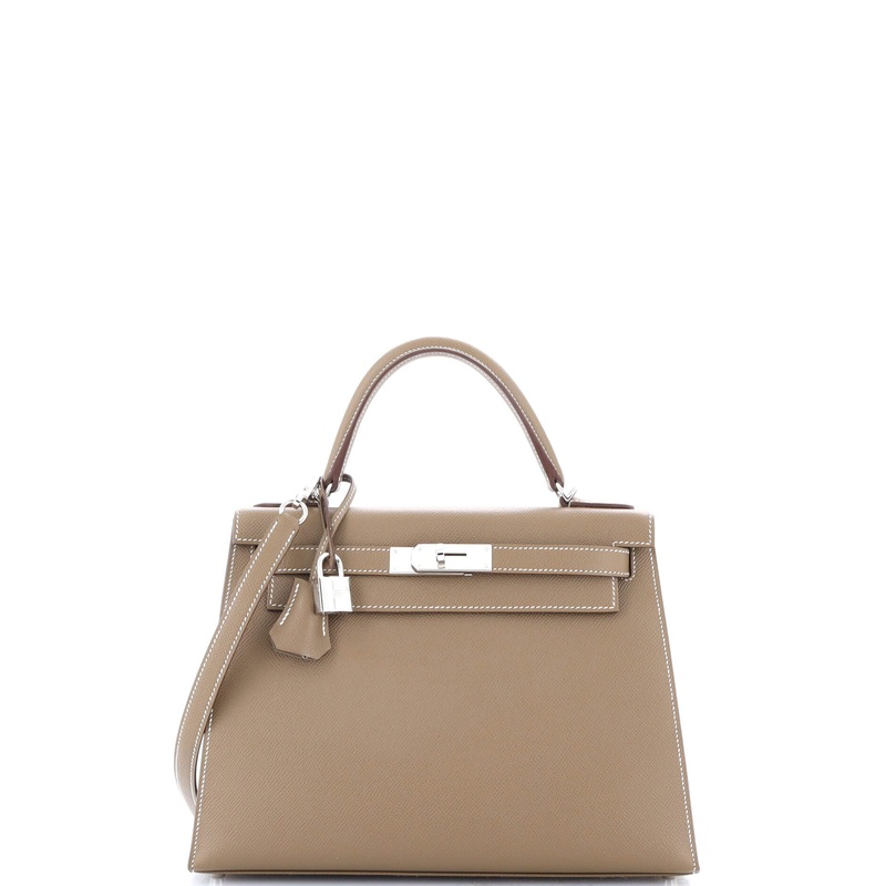 Kelly Handbag Grey Epsom with Palladium Hardware 28