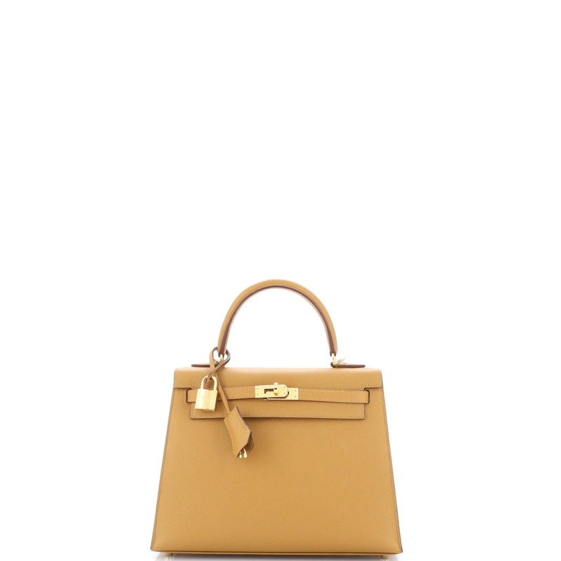Kelly Handbag Sesame Epsom with Gold Hardware 25
