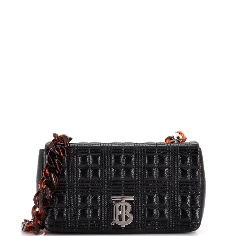 Lola Shoulder Bag Quilted Patent with Resin Small