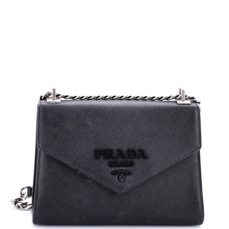 Monochrome Shoulder Bag Saffiano Leather Medium