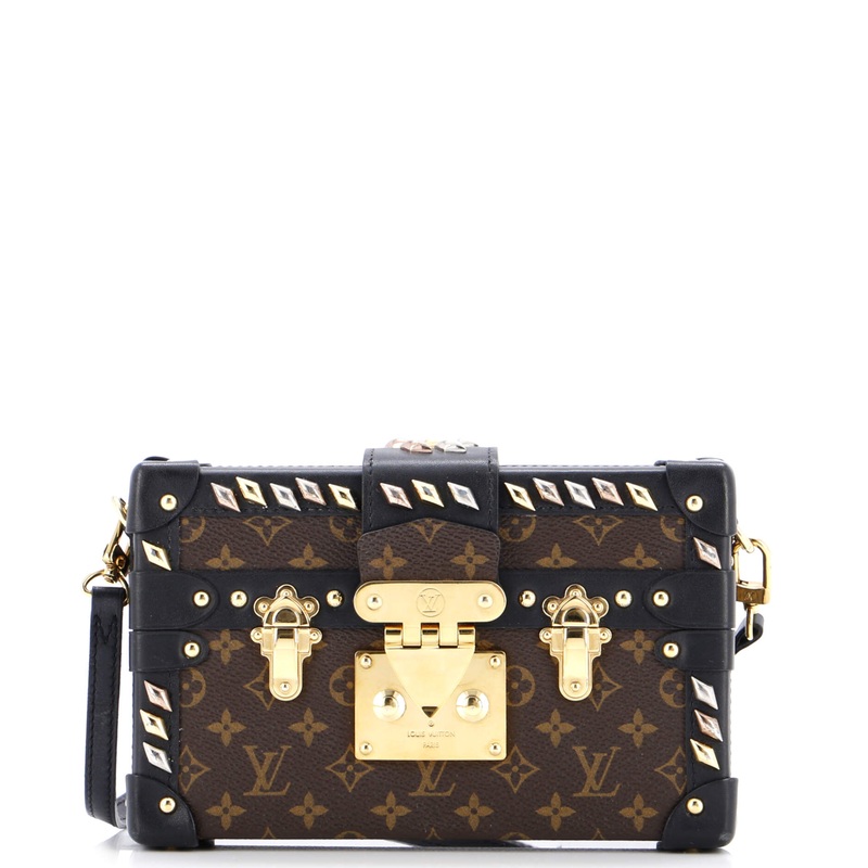 Petite Malle Handbag Studded Monogram Canvas