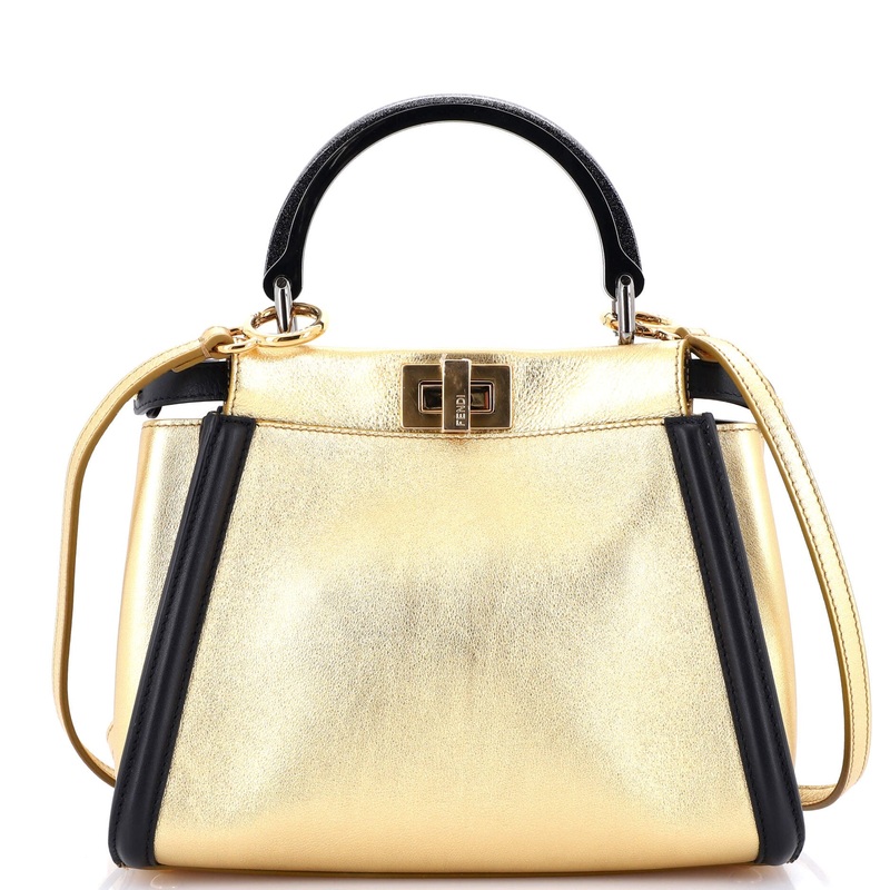 Resin Handle Peekaboo Bag Leather Mini