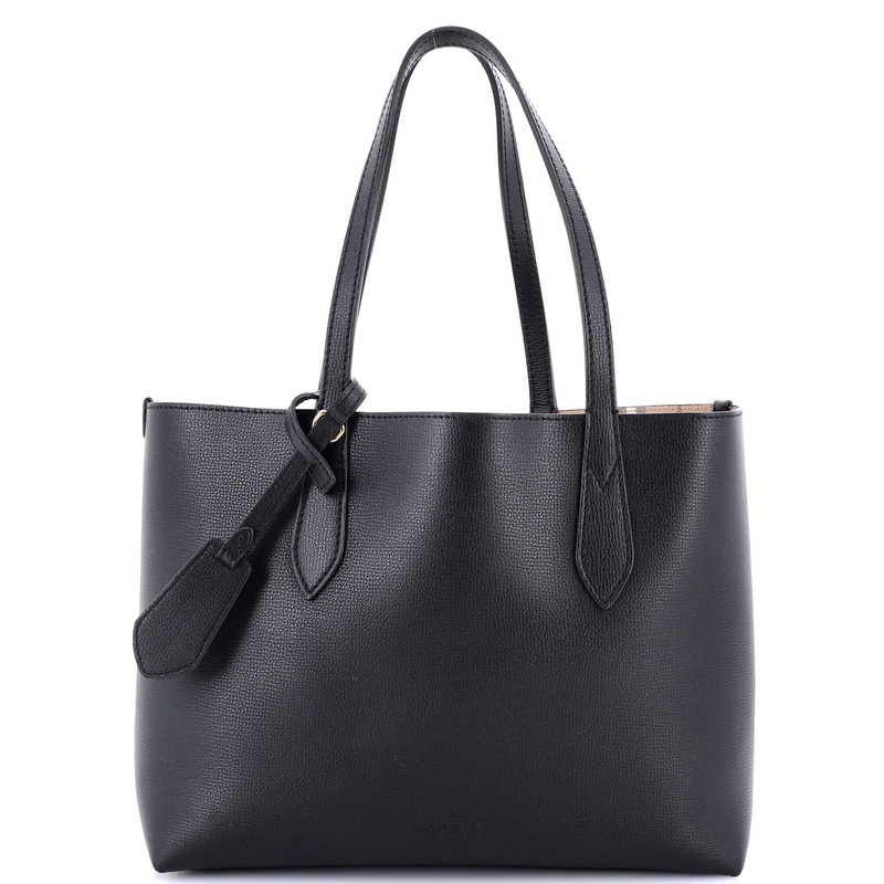 Reversible Tote Haymarket Coated Canvas and Leather Small