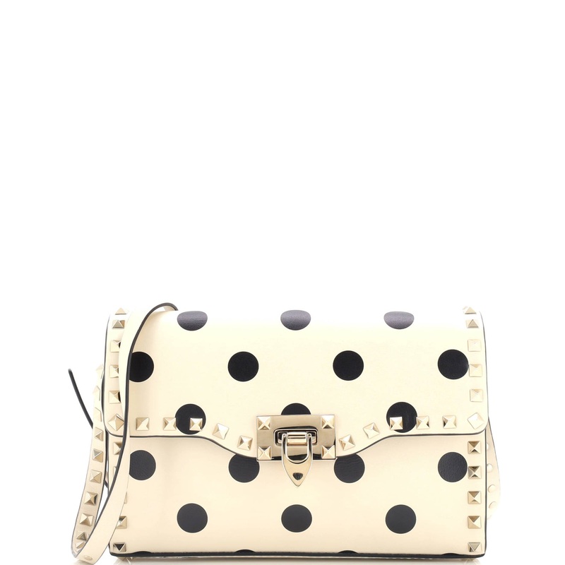 Rockstud Flip Lock Flap Bag Printed Leather Medium