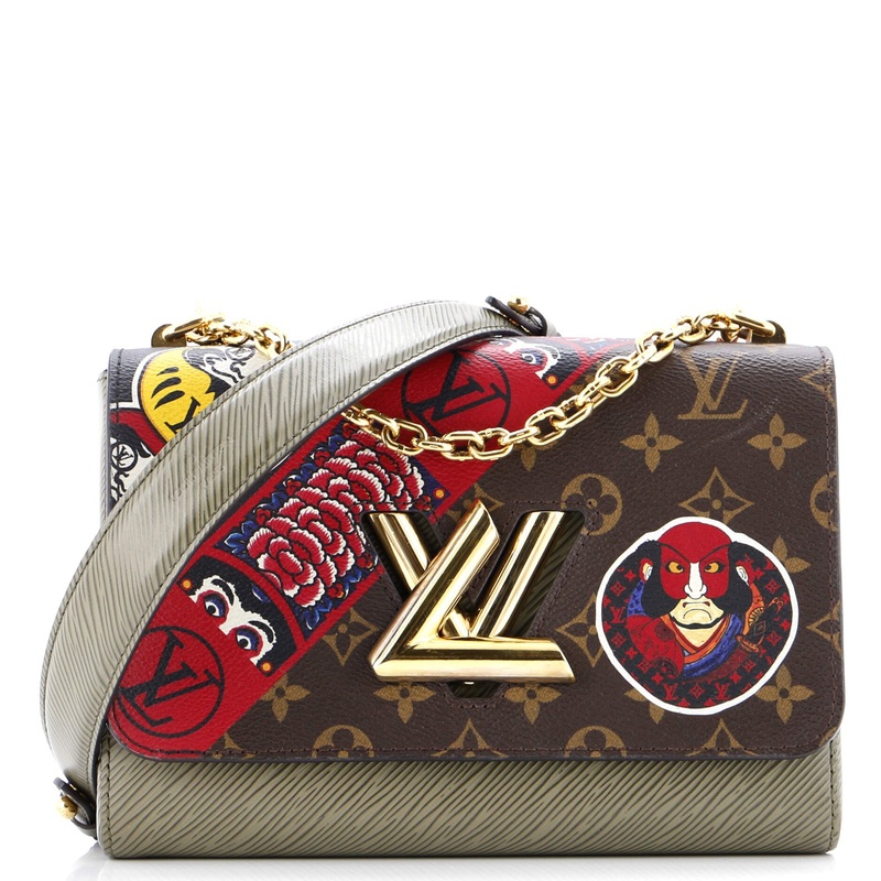 Twist Handbag Limited Edition Kabuki Stickers Monogram Canvas and Epi Leather MM