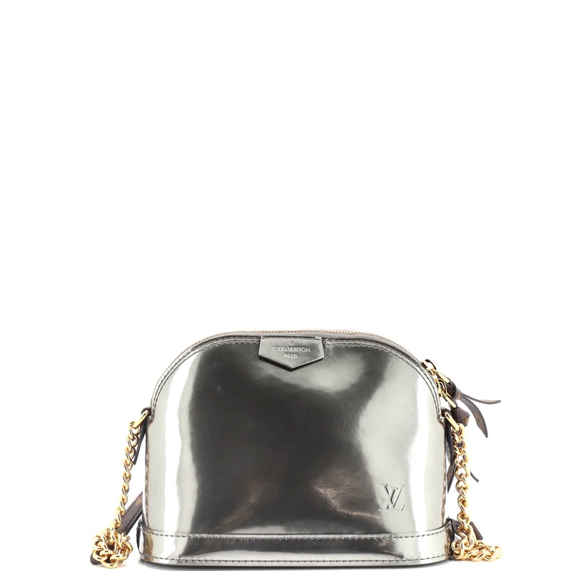 Alma Chain Handbag Vernis with Monogram Canvas Mini