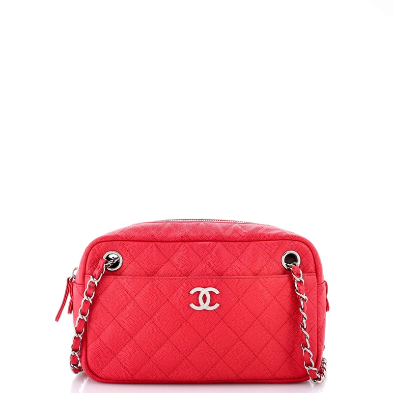 Camera Case Bag Quilted Caviar Small