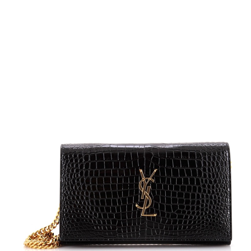 Classic Monogram Crossbody Bag Crocodile Embossed Leather Medium