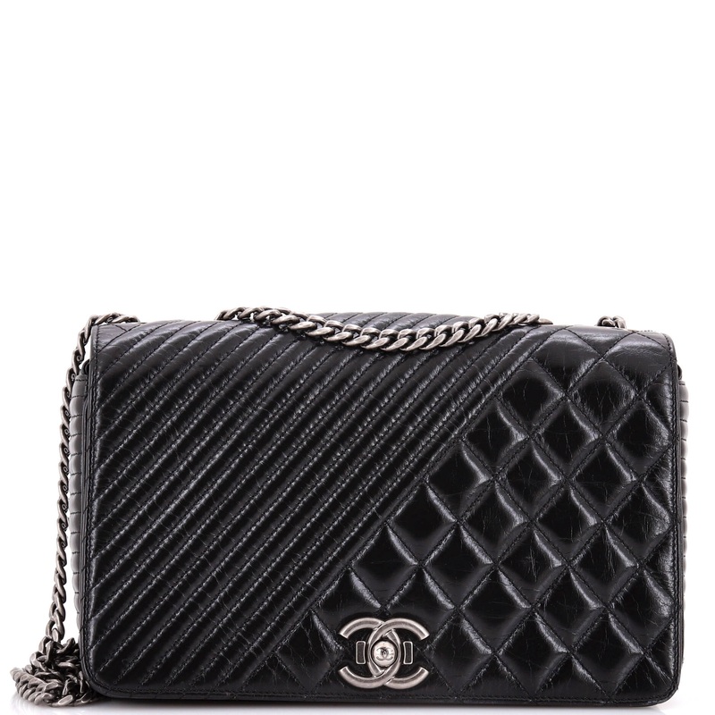 Coco Boy Flap Bag Quilted Aged Calfskin Medium