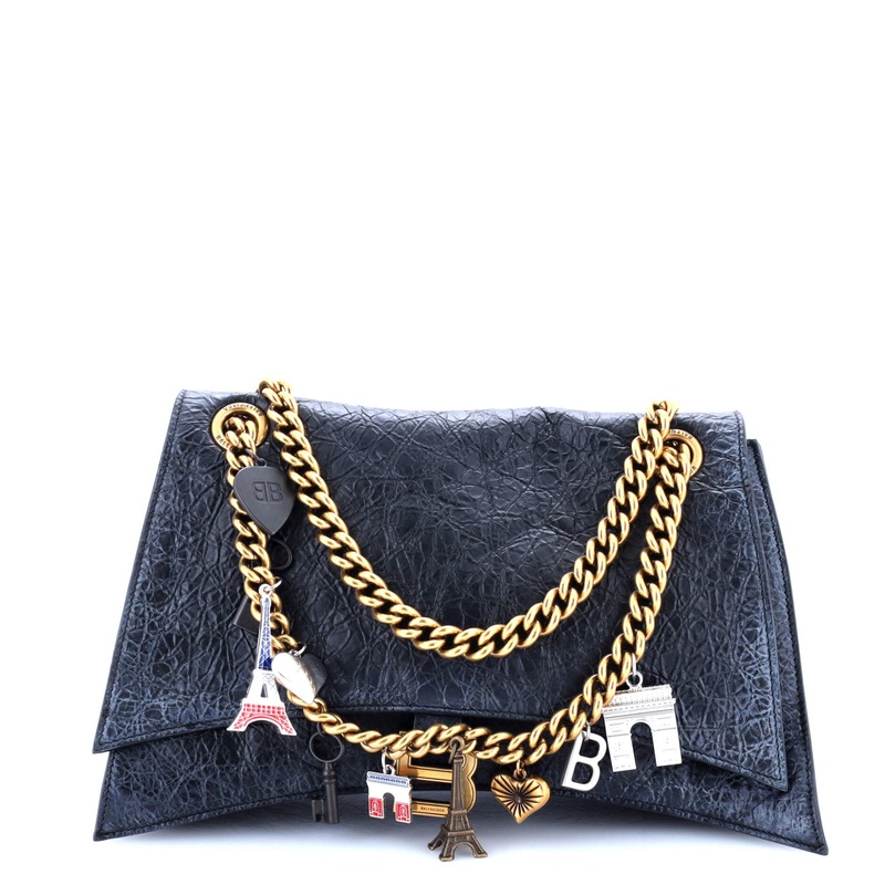 Crush Charm Chain Flap Bag Leather Medium
