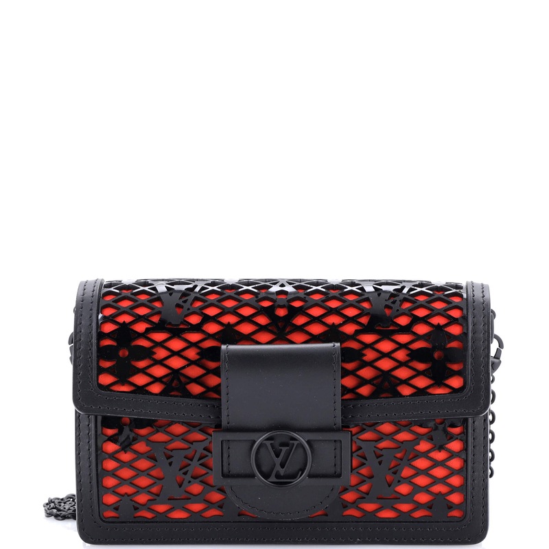 Dauphine Chain Wallet Monogram Lace Patent