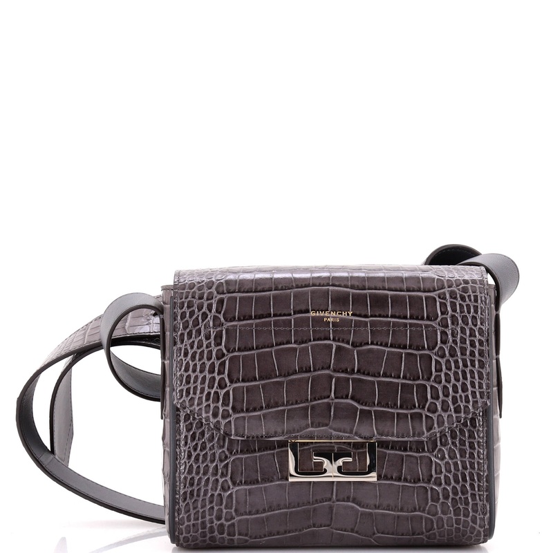 Eden Handbag Crocodile Embossed Leather Medium
