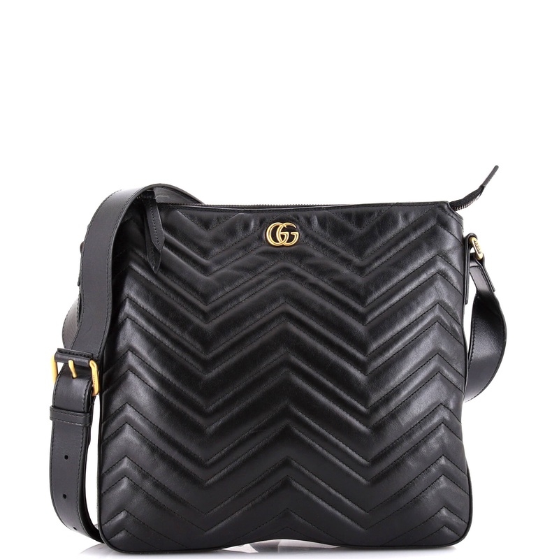 GG Marmont Zip Messenger Bag Matelasse Leather Medium