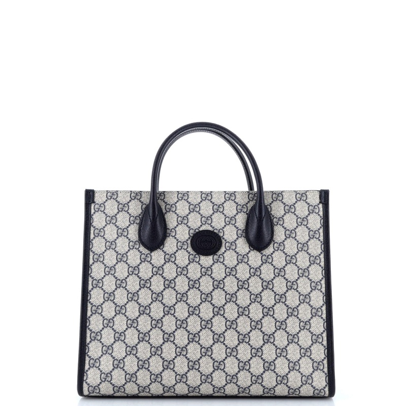 Interlocking G Tote GG Coated Canvas and Leather Small