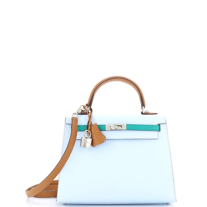 Kelly Handbag Tricolor Epsom with Palladium Hardware 25