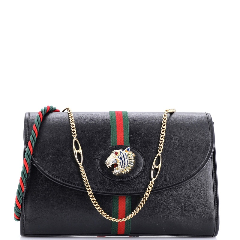 Rajah Web Chain Shoulder Bag Leather Medium