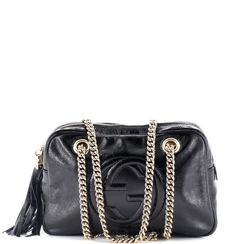 Soho Chain Zip Shoulder Bag Patent Small