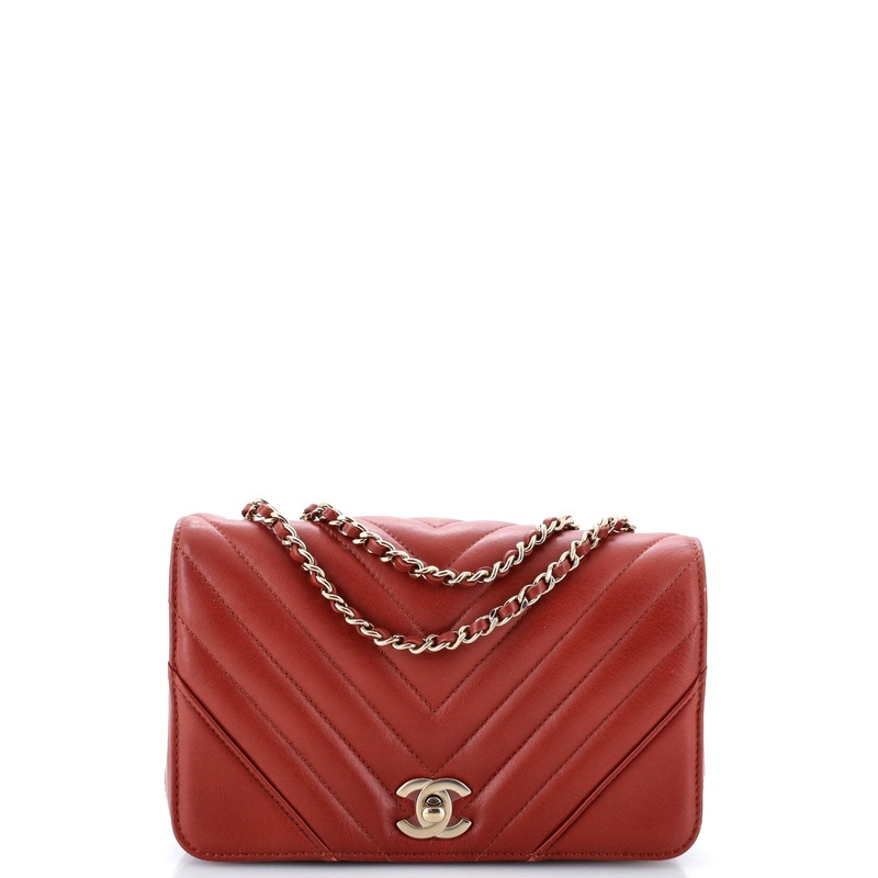 Statement Flap Bag Chevron Calfskin Mini