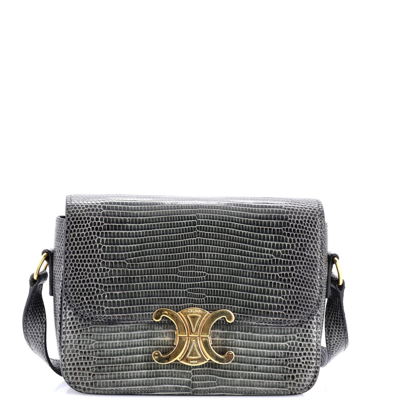 Triomphe Shoulder Bag Lizard Teen