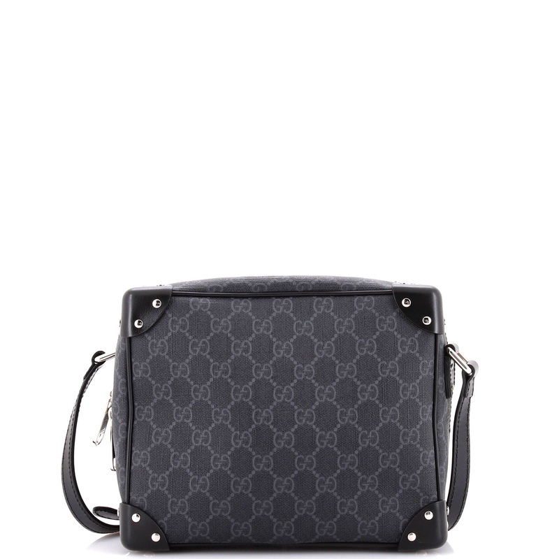 Trunk Shoulder Bag GG Coated Canvas with Studded Leather