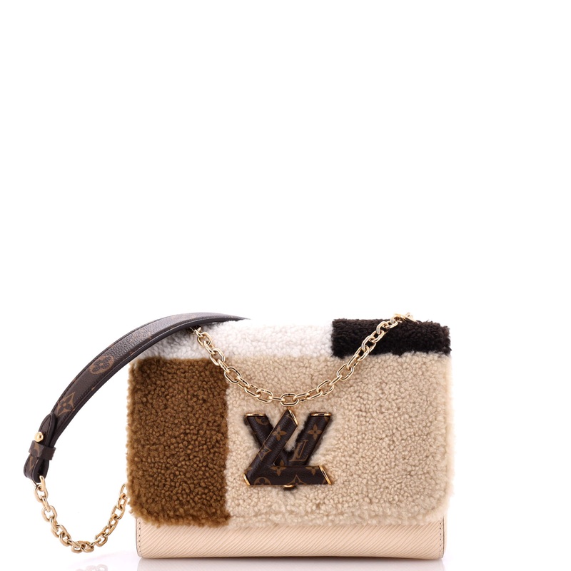 Twist Handbag Teddy Fleece with Epi Leather MM