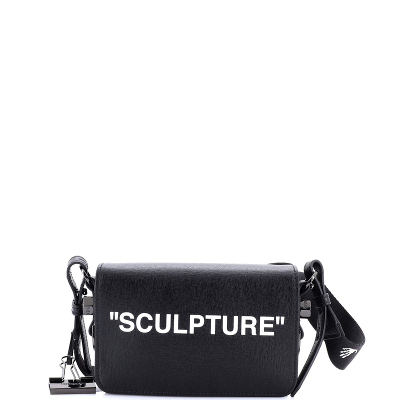Binder Clip Flap Bag Printed Leather Small