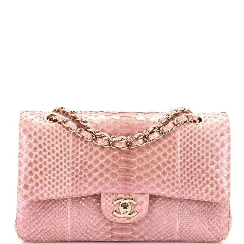 Classic Double Flap Bag Iridescent Python Medium