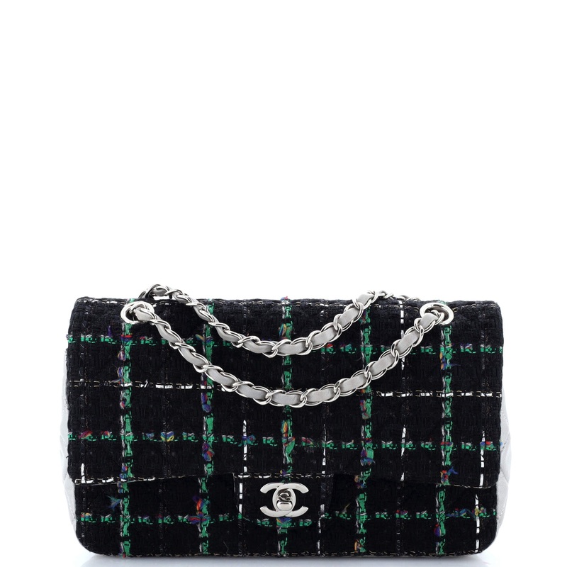 Classic Double Flap Bag Tweed and Quilted Lambskin Medium