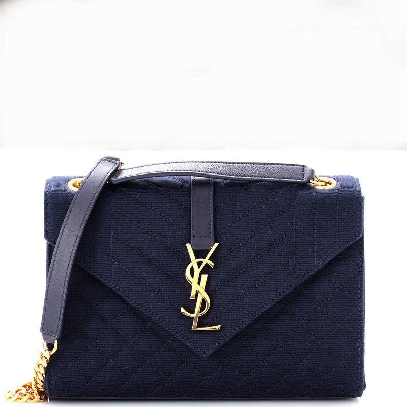 Classic Monogram Envelope Satchel Mixed Matelasse Canvas Medium
