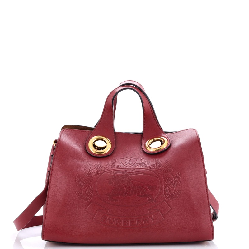 Crest Grommet Tote Embossed Leather Large