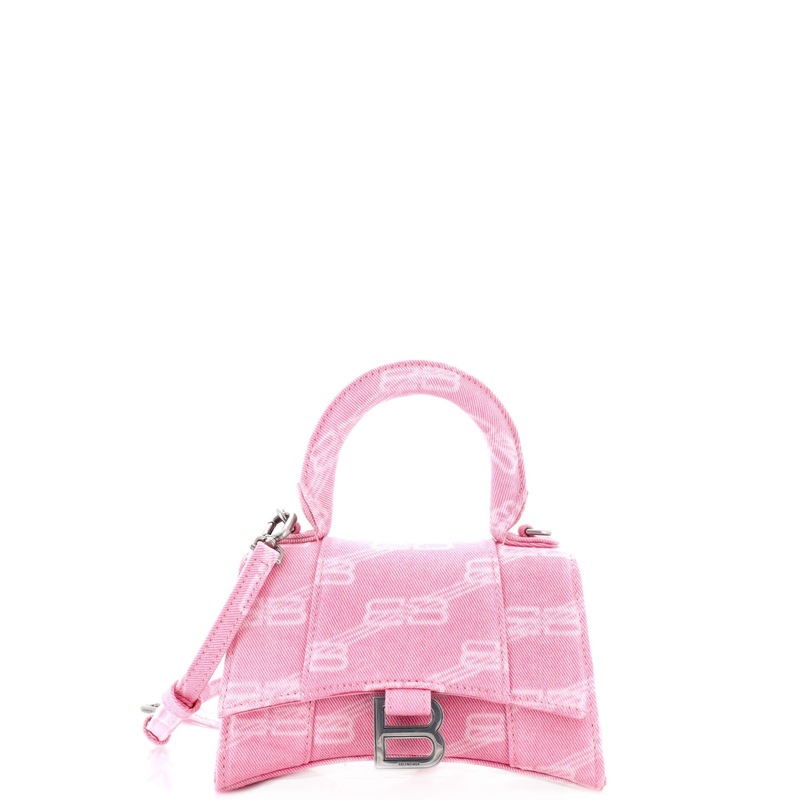 Hourglass Top Handle Bag BB Monogram Denim XS