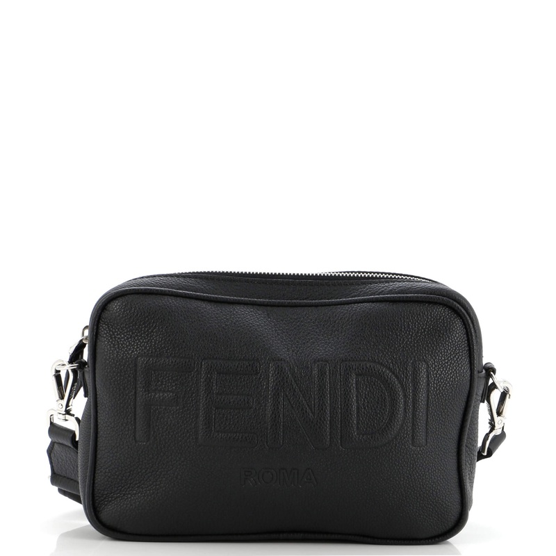 Logo Camera Bag Embossed Leather