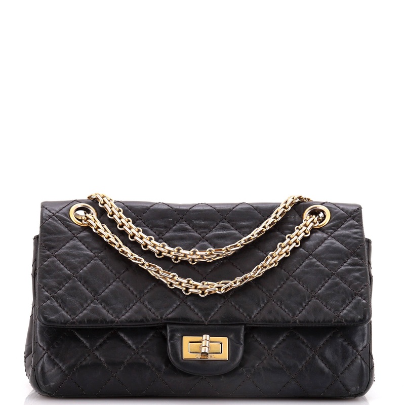 Reissue 2.55 Double Compartment Flap Bag Quilted Aged Calfskin 225