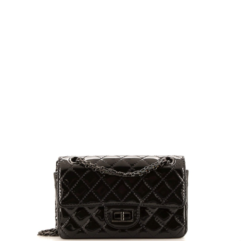 So Black Reissue 2.55 Flap Bag Quilted Patent Mini
