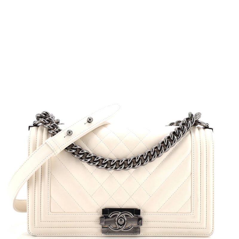 Boy Flap Bag Chevron Lambskin Old Medium