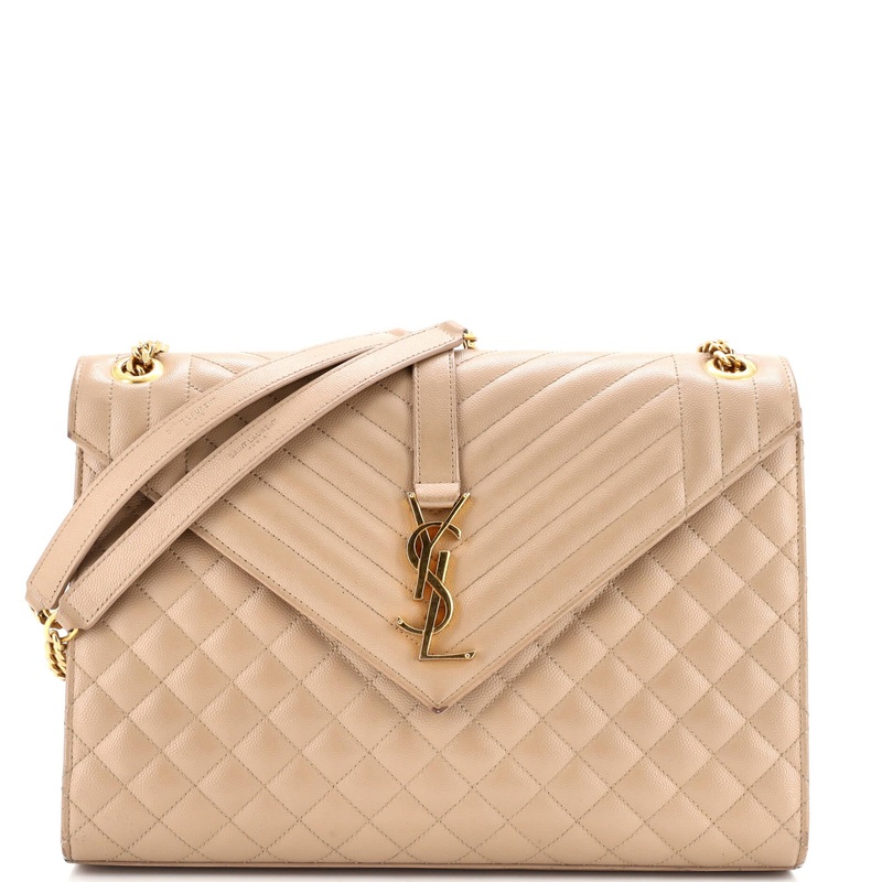 Classic Monogram Envelope Satchel Mixed Matelasse Leather Large