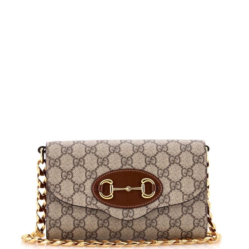 Horsebit 1955 Curved Flap Shoulder Bag GG Coated Canvas Mini