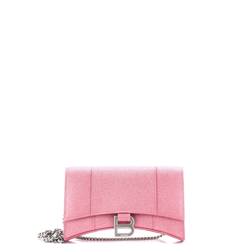 Hourglass Chain Wallet Glitter Leather