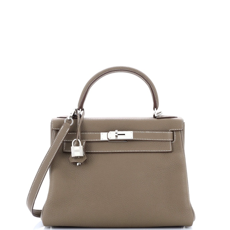 Kelly Handbag Grey Togo with Palladium Hardware 28